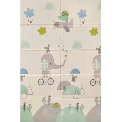 MS Mantas Y Gimnasios De Actividades-Alfombra de juegos XL Reversible Elefante/ Oso