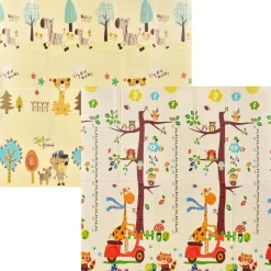 MS Mantas Y Gimnasios De Actividades-Alfombra de juegos XXL Reversible Zebra/ Girafa