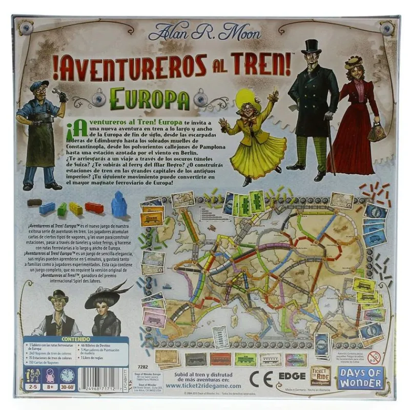 ASMODEE Juegos Para Expertos|Juegos De Mesa-¡Aventureros al Tren! Europa Juego de Mesa
