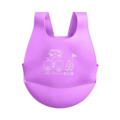 MS Baberos-Babero y Mantel de silicona Lila y Verde