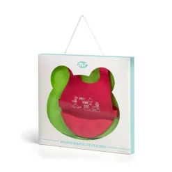 MS Baberos-Babero y Mantel de silicona Lila y Verde