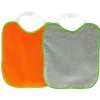 Baberos rizo y goma cuello Gris y Naranja 2 uds*VADEBEBE