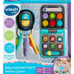 VTECH Primera Infancia Y Preescolar-Baby Sorpresas Pop It Teléfono y Llaves