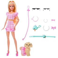 MATTEL Muñecas-Barbie Twinning Looks Muñeca Perrito Vestido Cuadros