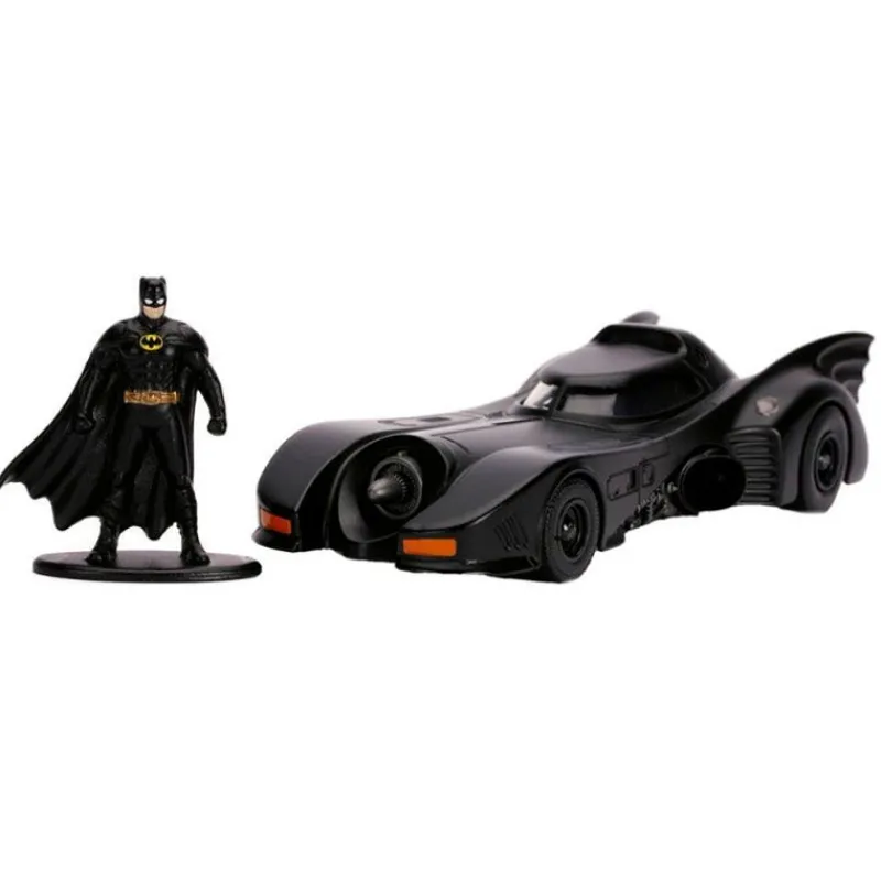 JADA TOYS Coches Escala 1:32 Y 1:43-Batman Batmóvil Metal de la Película de 1989 y Figura Batman