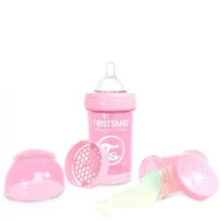 TWISTSHAKE Biberones-Biberón Anticólicos 180 Ml Rosa Pastel