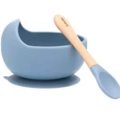 Bol con cuchara silicona azul*SARO Best