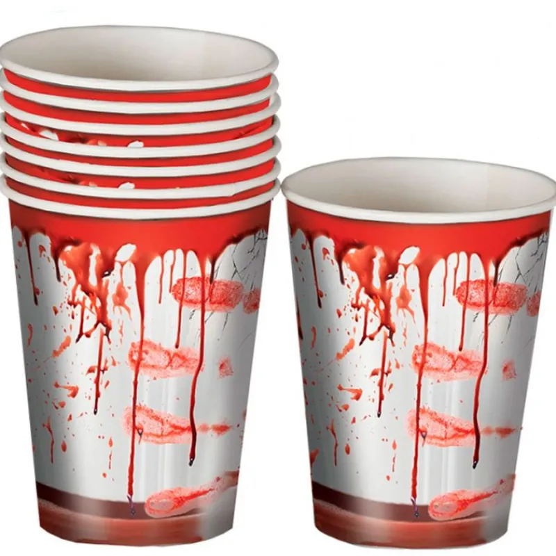 FIESTAS GUIRCA Halloween-Bolsa de 8 Vasos con Sangre