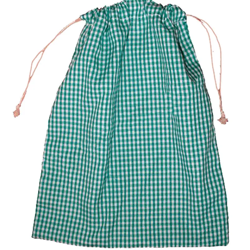 Bolsa de tela para almuerzo o merienda Vichy verde*VADEBEBE Online