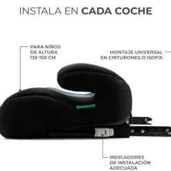 KINDERKRAFT Elevadores +125 Cm (6 A 12 Años)-Booster I-Boost I-Size Black