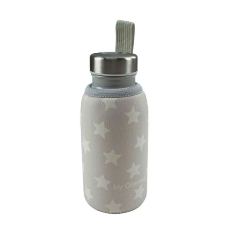 OLMITOS Termos Y Papilleros-Botella de acero inoxidable con funda 350 ml Grey