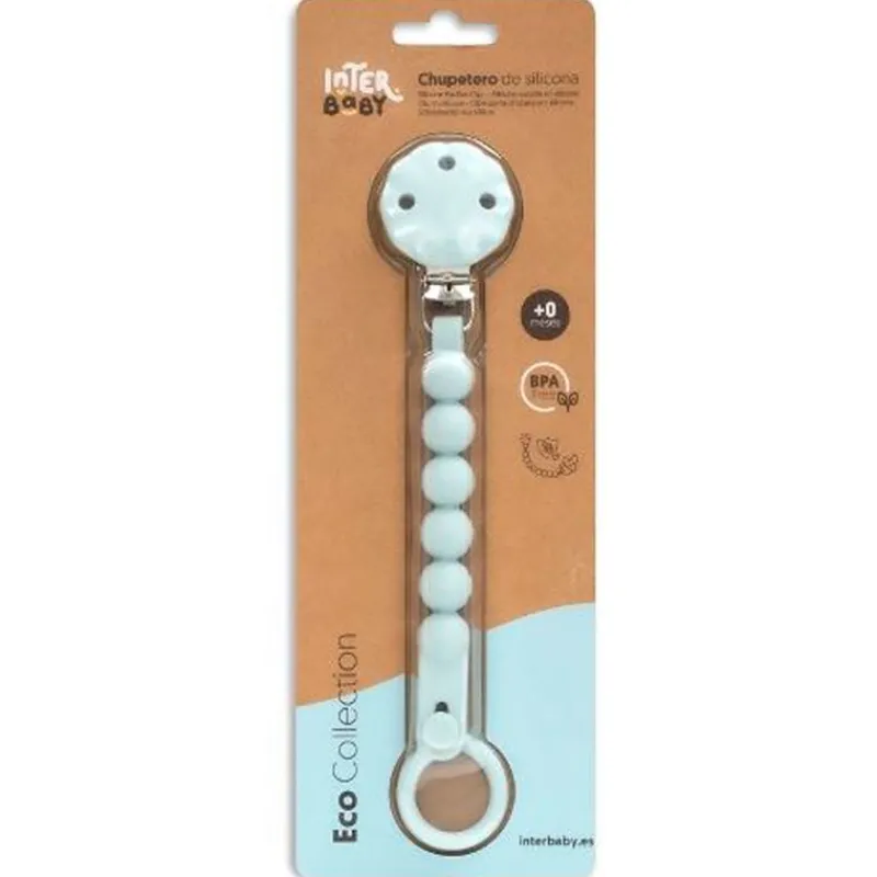 INTERBABY Chupetes Y Dentición-Cadena portachupete silicona Azul