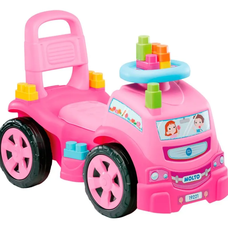 MOLTO Primera Infancia Y Preescolar-Camión Correpasillos 3 en 1 Rosa