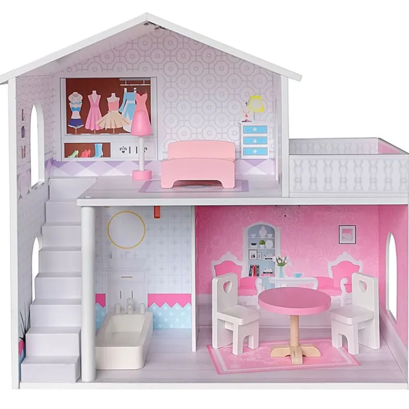 DRIM DISCOUNT Juegos De Madera|Muñecas-Casa de Madera 47x50x23