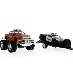 DRIM DISCOUNT Vehículos, Trenes Y Parkings-Coche de Juguete con Remolque Policía