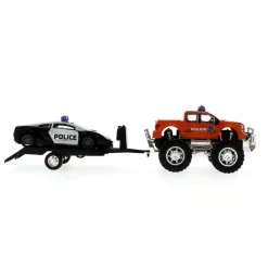 DRIM DISCOUNT Vehículos, Trenes Y Parkings-Coche de Juguete con Remolque Policía