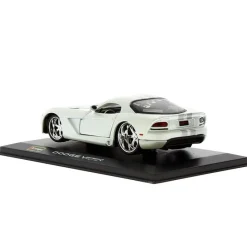 BURAGO Coches Escala 1:32 Y 1:43-Coche Miniatura Dodge Viper SRT Peana y caja Escala 1:32 Plus