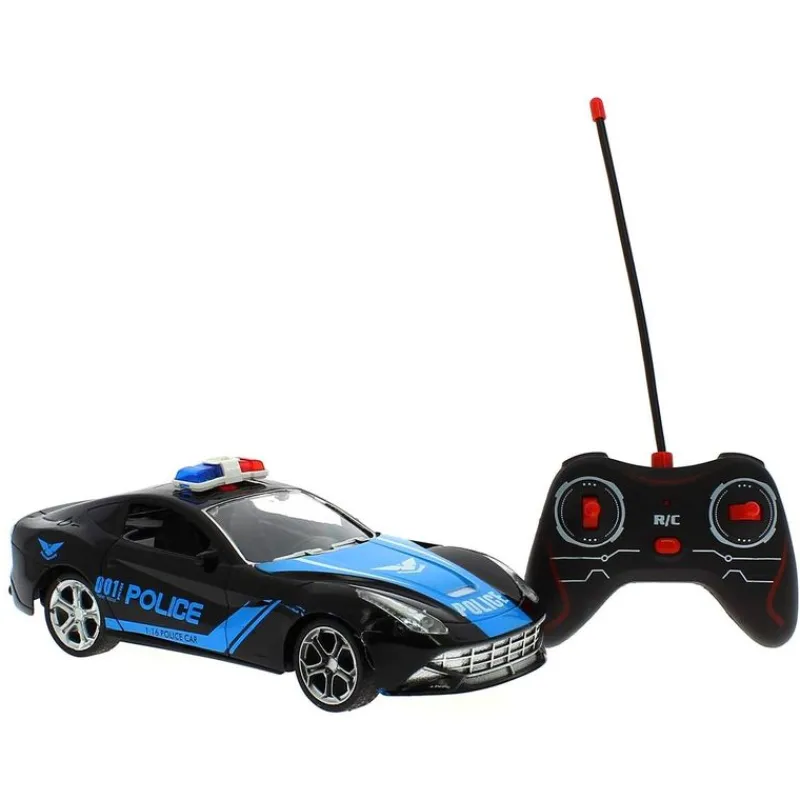 DRIM DISCOUNT Coches Radio Control (R/C)-Coche Policía Negro R/C a Escala 1:16