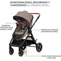 Cochecito 3 piezas Conver Esme Beige*KINDERKRAFT Outlet
