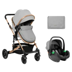 Cochecito 3 piezas Amaia Gris Claro*KIKKABOO Best