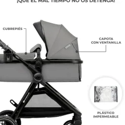 KINDERKRAFT Cochecitos De 3 Piezas-Cochecito 3 piezas Conver Esme Gris