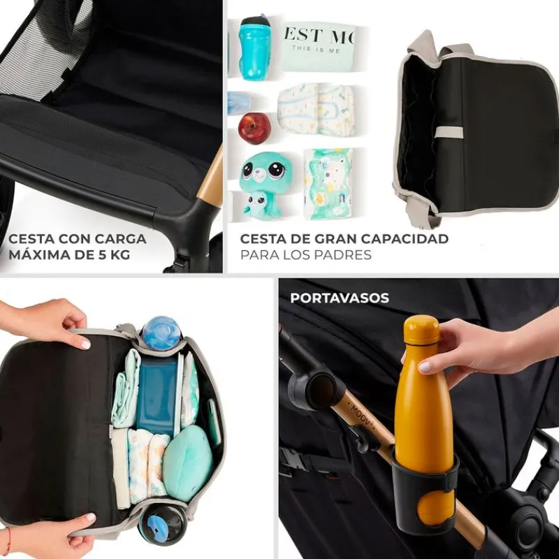 KINDERKRAFT Cochecitos De 3 Piezas-Cochecito 3 piezas Moov 2 Grey