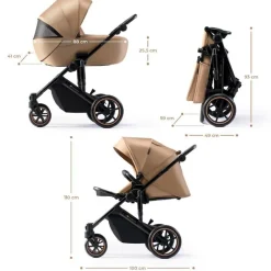 KINDERKRAFT Cochecitos De 3 Piezas-Cochecito 3 piezas Prime 2 Isize Beige