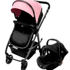 ASALVO Cochecitos De 3 Piezas-Cochecito 3 piezas Two+ 2 Rosa