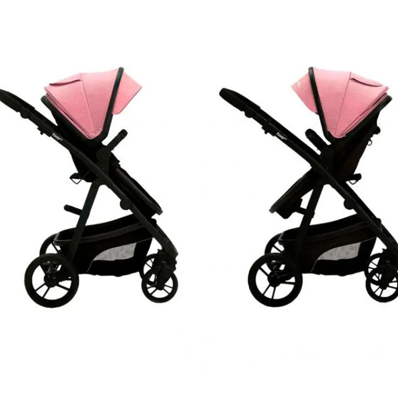 ASALVO Cochecitos De 3 Piezas-Cochecito 3 piezas Two+ 2 Rosa
