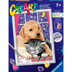 RAVENSBURGER Manualidades-CreArt Pintar x Números Amigos Peludos