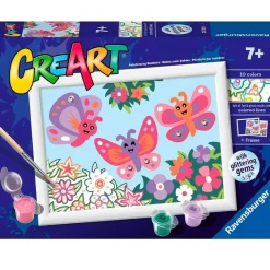 RAVENSBURGER Manualidades-CreArt Pintar x Números Mariposas Purpurina