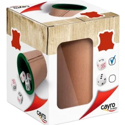 CAYRO Juegos De Mesa-Cubilete Cuero Forrado Con Dados Póker