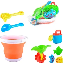 DRIM DISCOUNT Aire Libre-Cubo de Playa Compacto con Accesorios