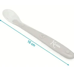 KIOKIDS Vajillas Infantiles-Cuchara blanda silicona Gris