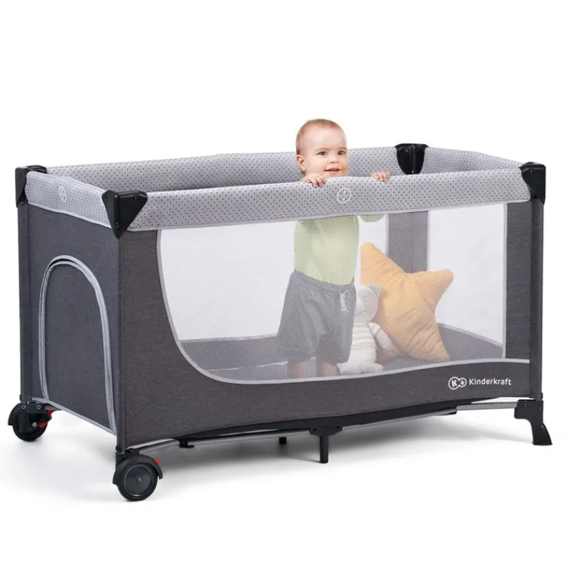 Cuna de viaje 2 alturas Leody Gris*KINDERKRAFT Clearance