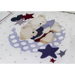 INTERBABY Ropa De Cuna-Edredón + Protector + Cojín Amorosos Gris