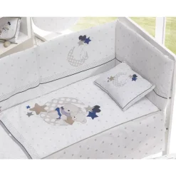 INTERBABY Ropa De Cuna-Edredón + Protector + Cojín Amorosos Beige