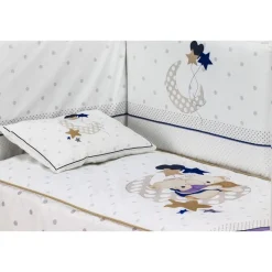 INTERBABY Ropa De Cuna-Edredón + Protector + Cojín Amorosos Beige