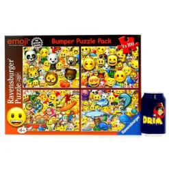RAVENSBURGER Puzzles Y Construcciones-Emoji Super Pack 4 Puzzles de 100 Piezas