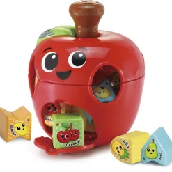 VTECH Primera Infancia Y Preescolar|Puzzles Y Construcciones-Encajable de Figuras Manzanita Comeformas
