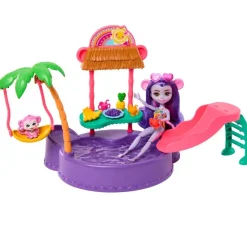 MATTEL Muñecas-Enchantimals Playset Monito Chapoteo en la Piscina