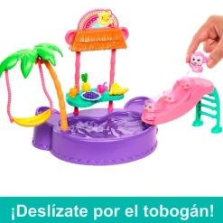 MATTEL Muñecas-Enchantimals Playset Monito Chapoteo en la Piscina