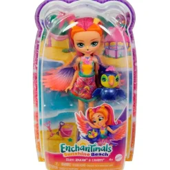 MATTEL Muñecas-Enchantimals Sunshine Beach Muñeca Trippi Toucan