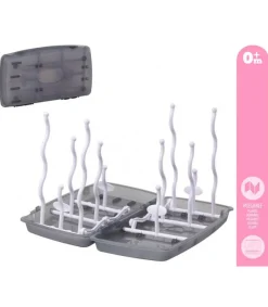 KIOKIDS Complementos De Alimentación-Escurrebiberones Portátil Gris