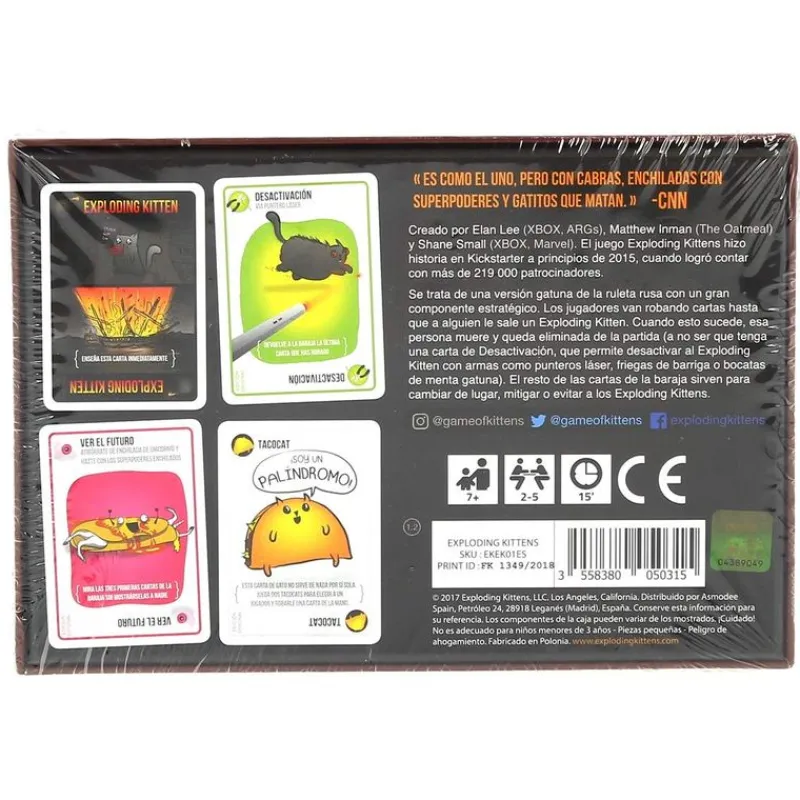 ASMODEE Amigos Y Familia-Exploding Kittens Juego de Mesa