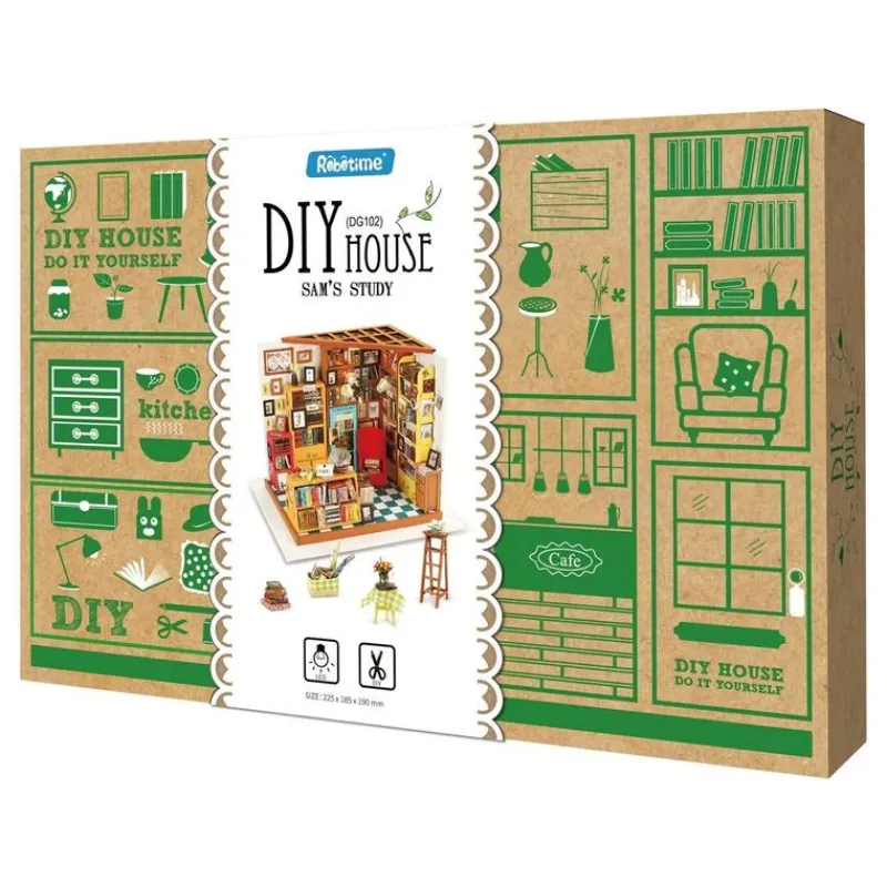 MADNESS TOYS Puzzles Y Construcciones-Habitación Estudio Sam Maqueta Casa Miniatura