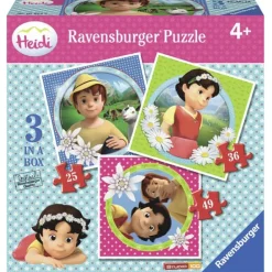 RAVENSBURGER Puzzles Y Construcciones-Heidi Pack 3 Puzzles