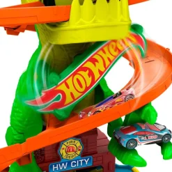 MATTEL Vehículos, Trenes Y Parkings-Hot Wheels T-Rex Batalla en Llamas Pista
