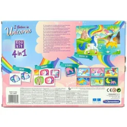 CLEMENTONI Juegos Y Juguetes Educativos-I Believe in Unicorns Edukit 4 en 1