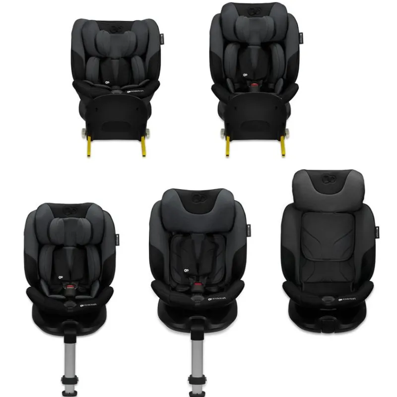 KINDERKRAFT Sillas Con Isofix De 40 A 150 Cm (0 A 12 Años)-I-Fix Isize 360 40-150cm c/ pata Black + Regalo